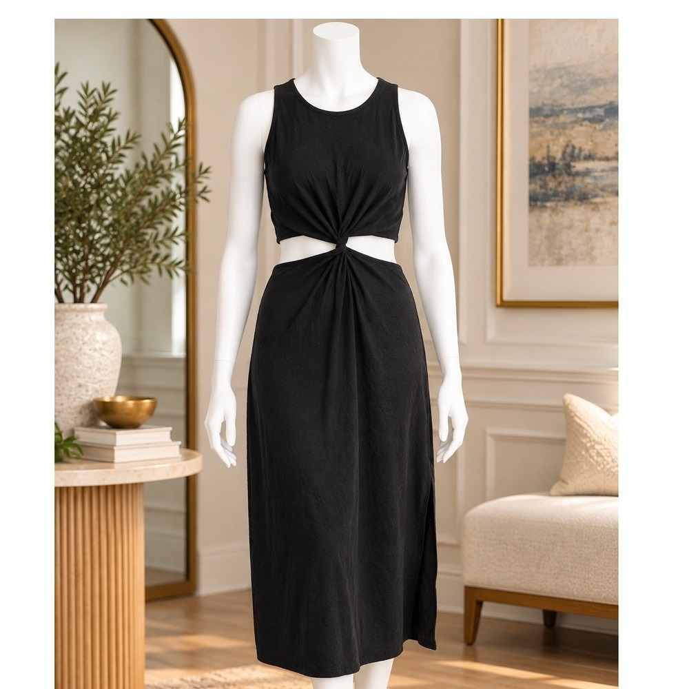 Old Navy Womens Dress Twist Front Side Cutout Sleeveless Black XL